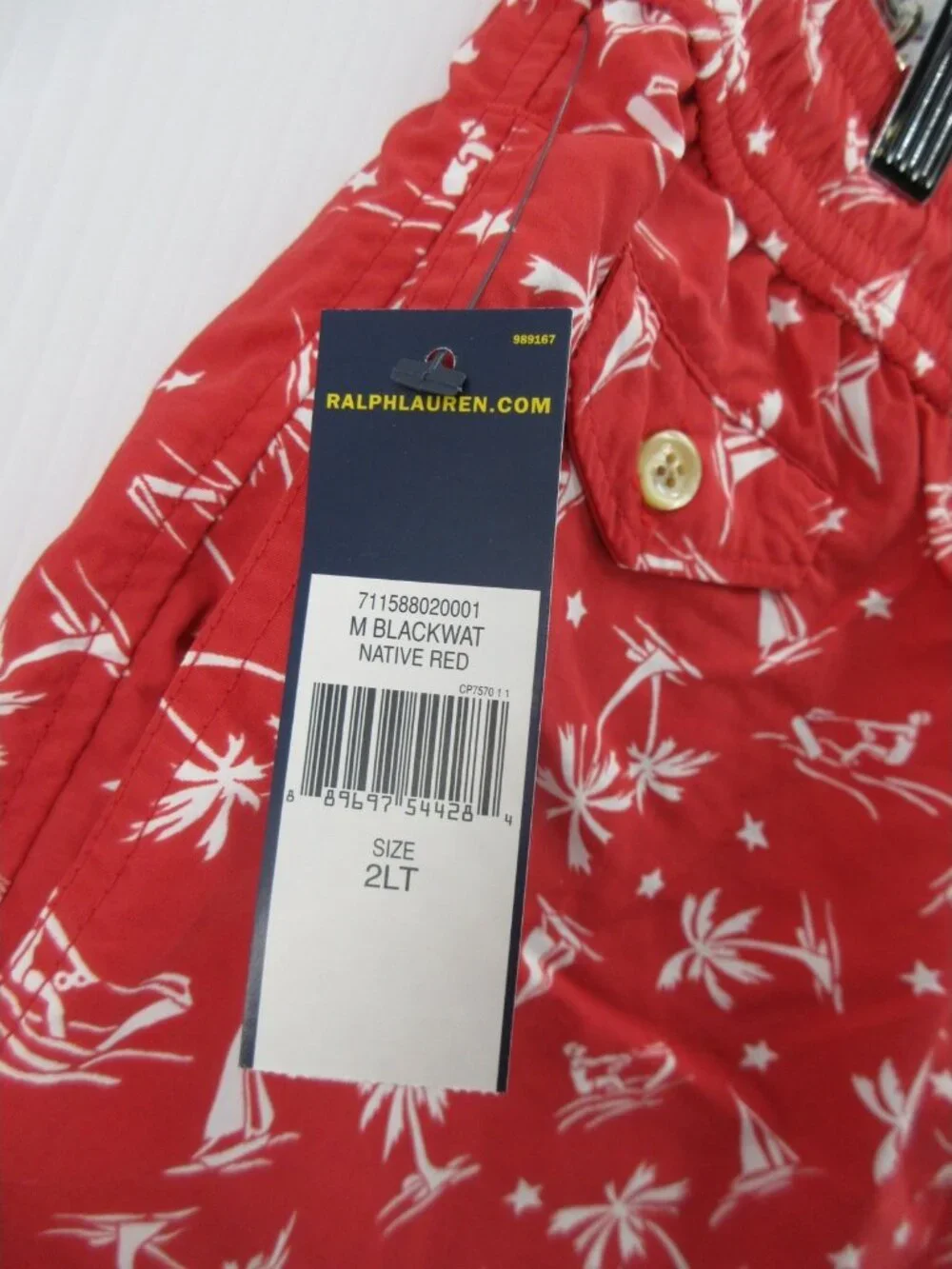Polo Ralph Lauren Swim Trunks XXL Tall Native Palm Tree Sailboat AOP